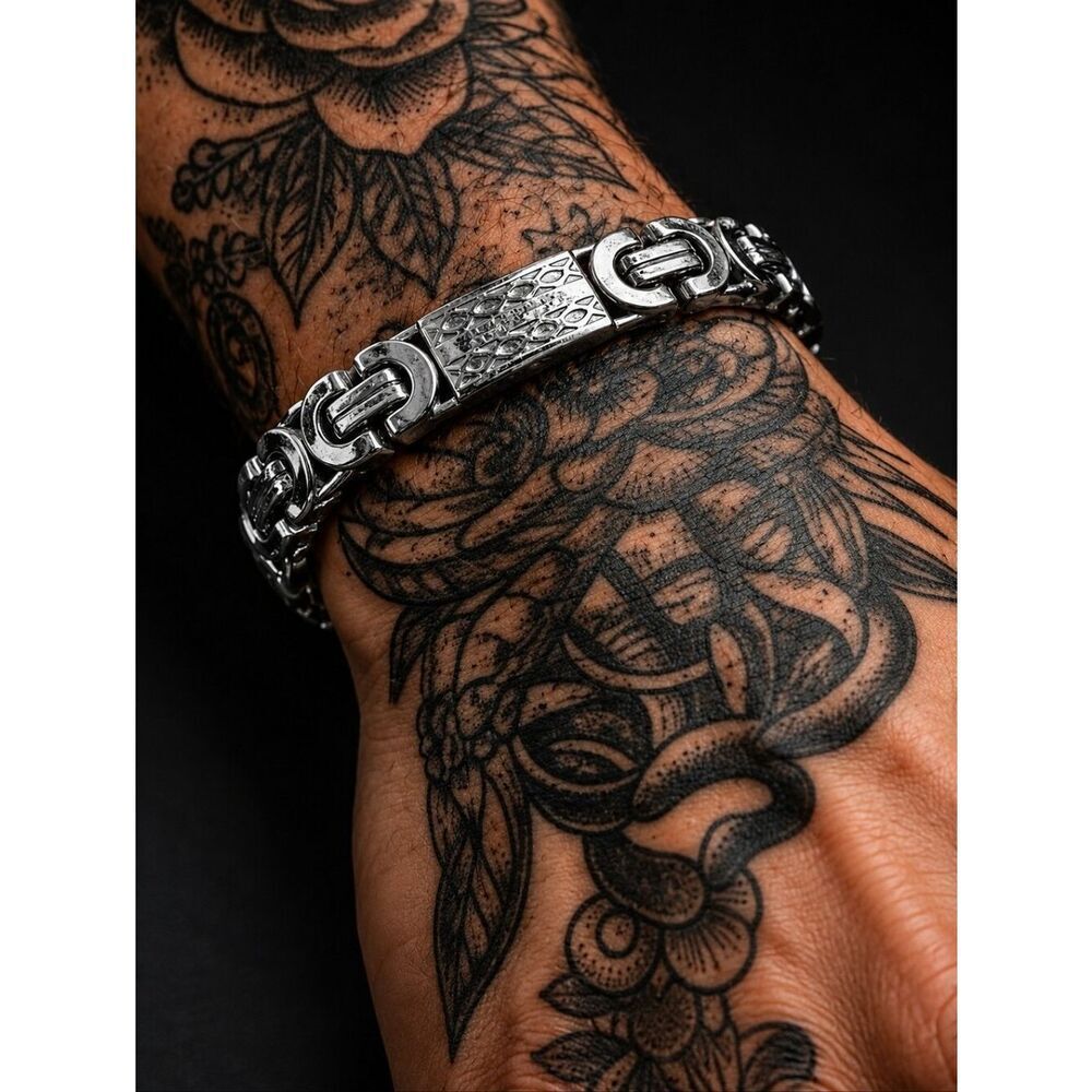 Stainless steel Greek Link Bracelet